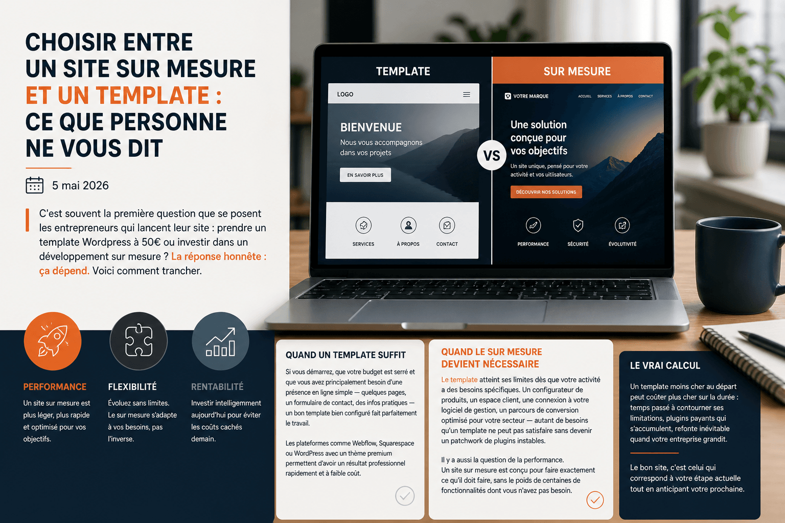 Choisir entre un site sur mesure et un template : ce que personne ne vous dit